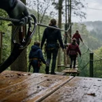 arb'aventure - parc accrobranche et lancer de hache en Normandie : passerelle bois et corde de sécurité