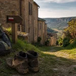 Cornus Aveyron tourisme : ruelles et sentier vers le Larzac
