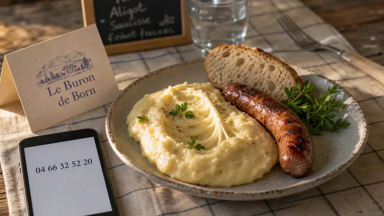 Le buron de Born, aligot et saucisse Aubrac