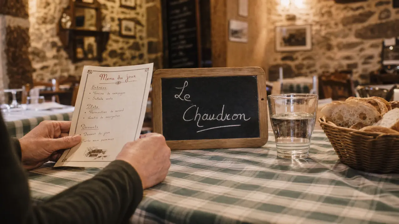 Le chaudron alrance : table et menu du jour