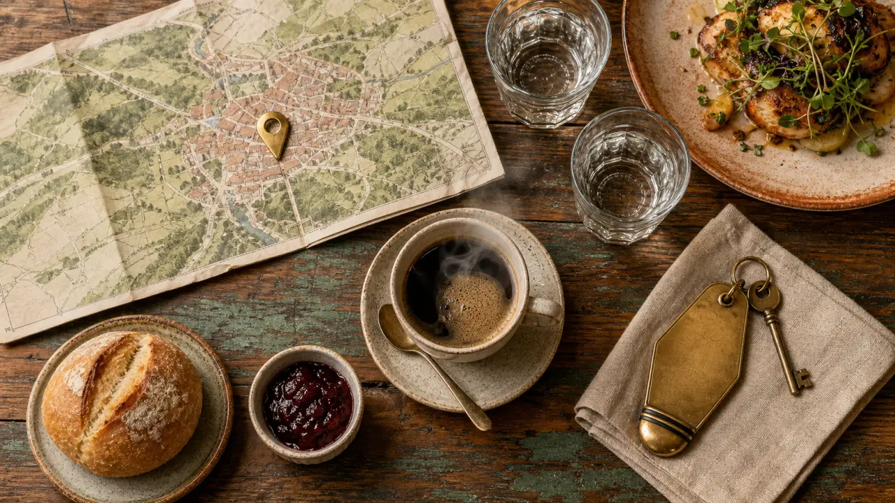 Le sénéchal hôtel aveyron : clés de chambre, café et petit-déjeuner à Sauveterre-de-Rouergue