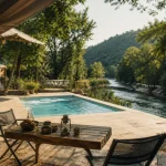 Camping dourbie aveyron : piscine balnéo et accès rivière, emplacements
