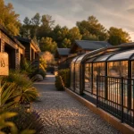 Camping le plô aveyron : piscine chauffée couverte et chalets bois