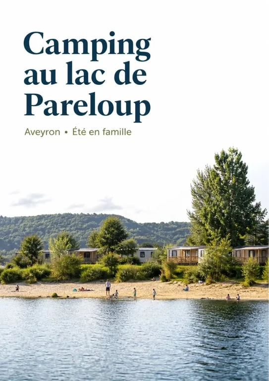 camping soleil levant aveyron au bord du lac de Pareloup avec plages et mobil-homes