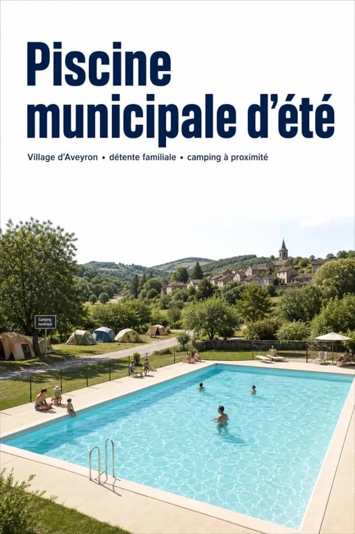 Camping rignac aveyron avec piscine municipale en saison et ambiance familiale