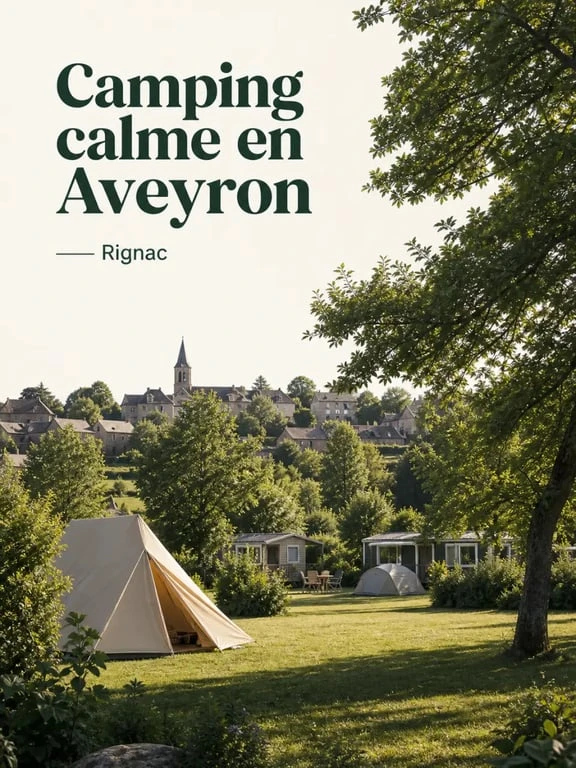Camping rignac aveyron dans un cadre verdoyant avec emplacements ombragés et village à proximité