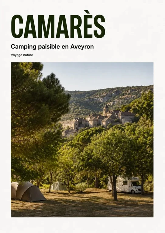 Camping camares aveyron avec emplacements ombragés et cadre arboré à Camarès