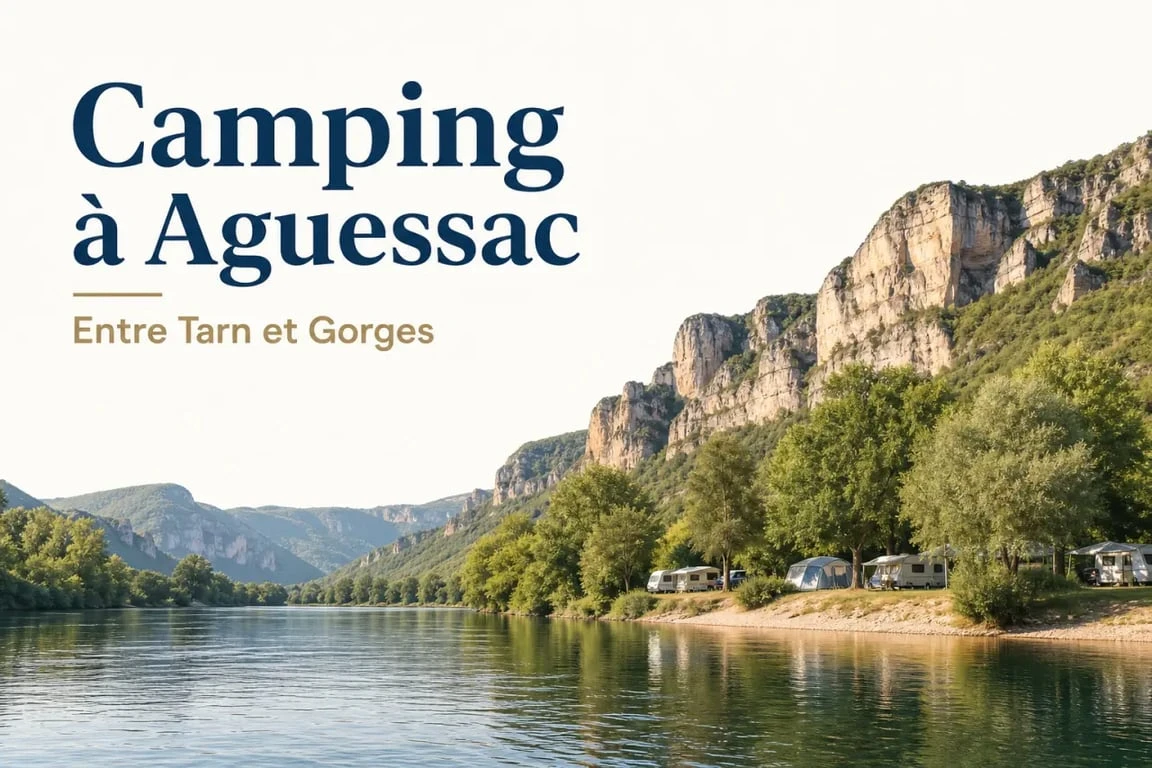 Camping Aguessac Aveyron au bord du Tarn avec vue sur les Gorges du Tarn