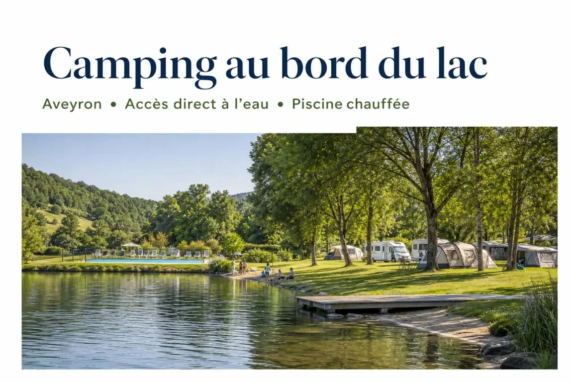 Camping les cantarelles camping aveyron au bord du lac avec piscine chauffée