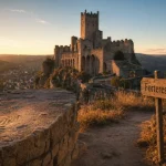 Forteresse royale de Najac et archères, vue depuis le chemin de crête