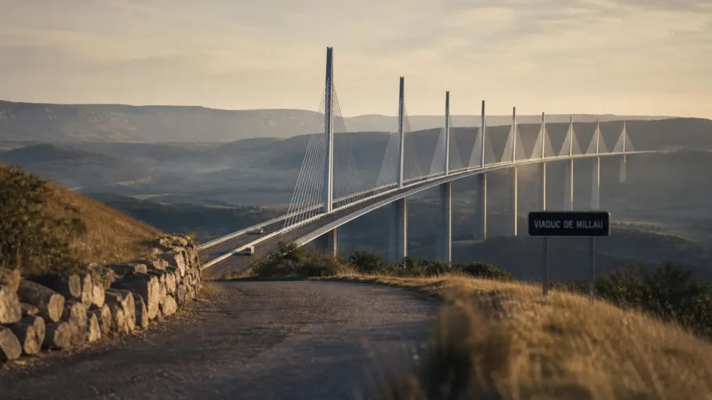 Le pont de mio : Viaduc de Millau, pont à haubans A75