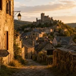 Photo Najac VVF : village d’Aveyron au golden hour