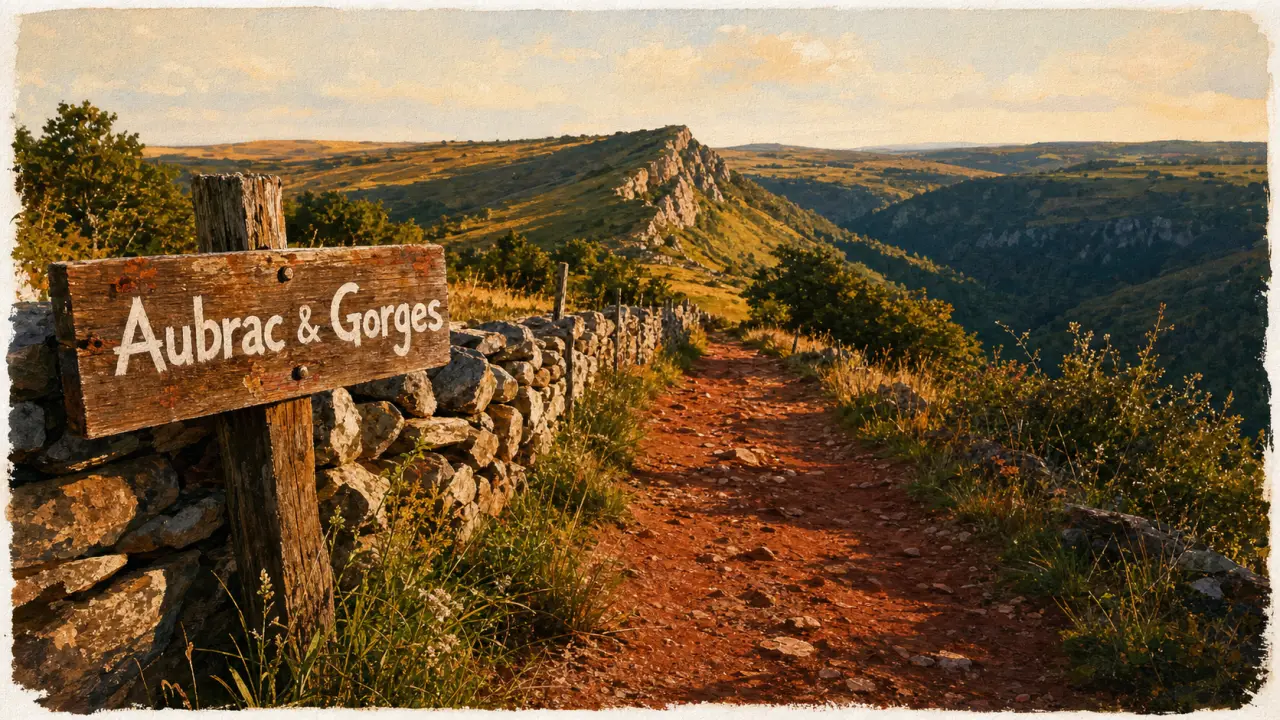 Randonnée aveyron : Aubrac et gorges, sentier rouge et murets de pierre