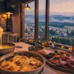 restaurant prunieres aumont aubrac : aligot filant, truffade, charcuterie