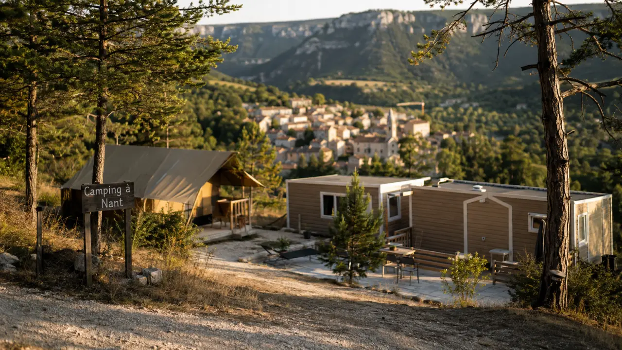 Camping a nant aveyron : tente et mobil-homes près du village