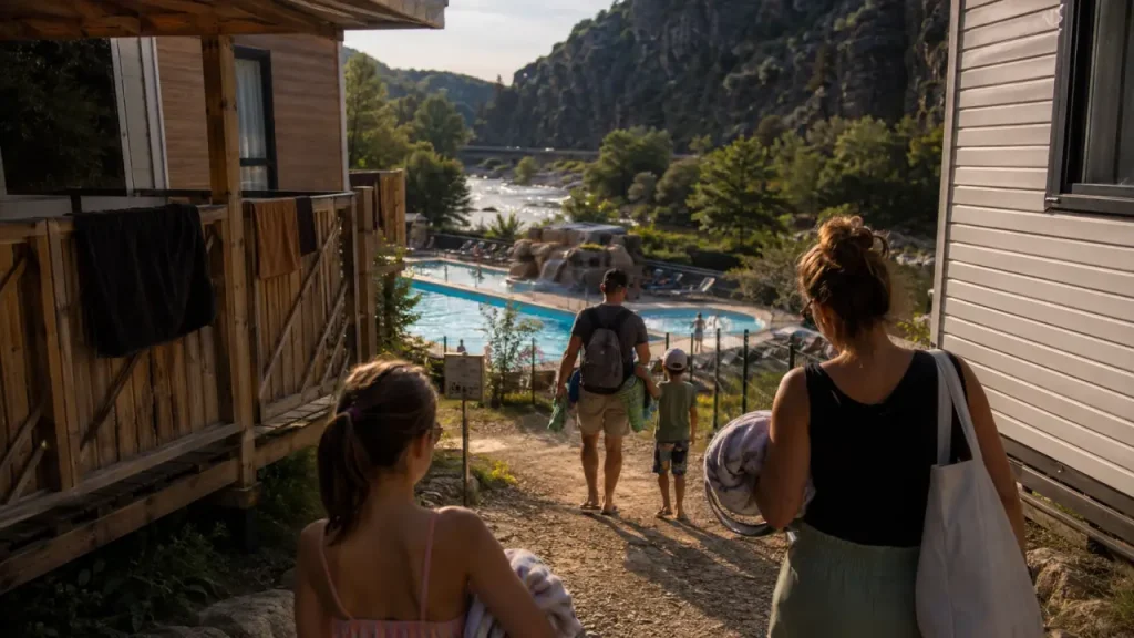 Camping de la Cascade en Aveyron : piscine de 25 mètres, bord du Tarn et accès à vérifier