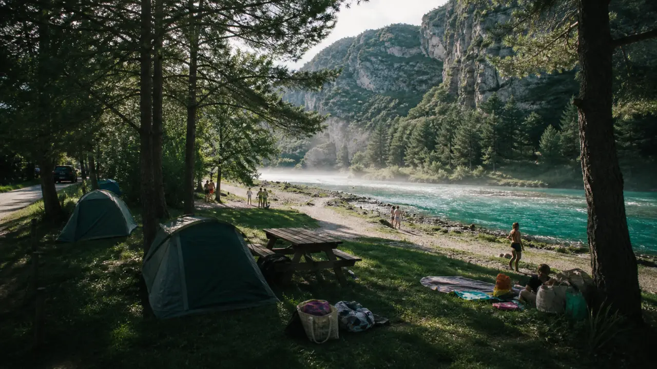 Camping les cerisiers Aveyron : emplacements près du Tarn et plage privée