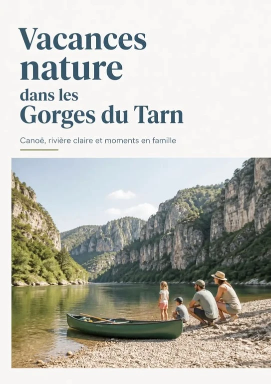 Camping les cerisiers aveyron au bord du Tarn avec activités canoë et baignade en famille