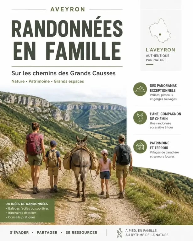 Balade en famille avec un âne en Aveyron