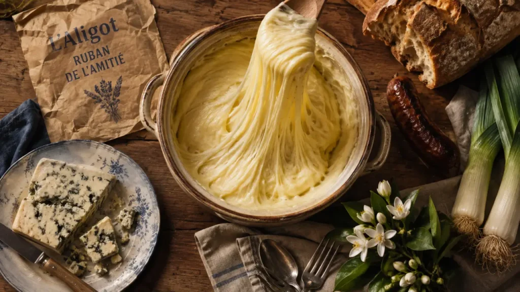 Gastronomie aveyron : aligot filant et roquefort