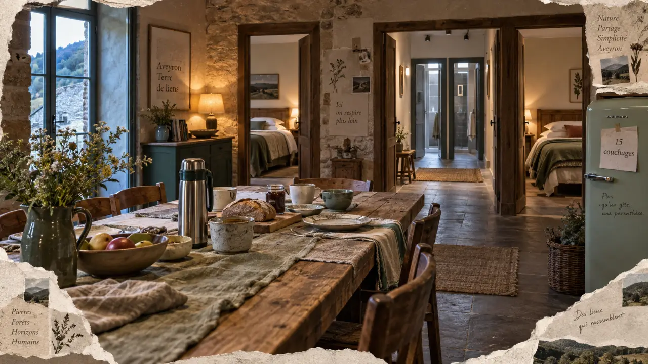 Photo gîte aveyron 15 personnes : intérieur et couchages
