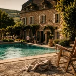 Hôtel piscine Aveyron avec bassin chauffé et vue sur l’Aveyron