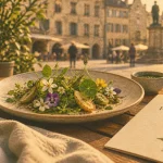 Restaurant gastronomique rodez aveyron : assiette plantes de Rodez