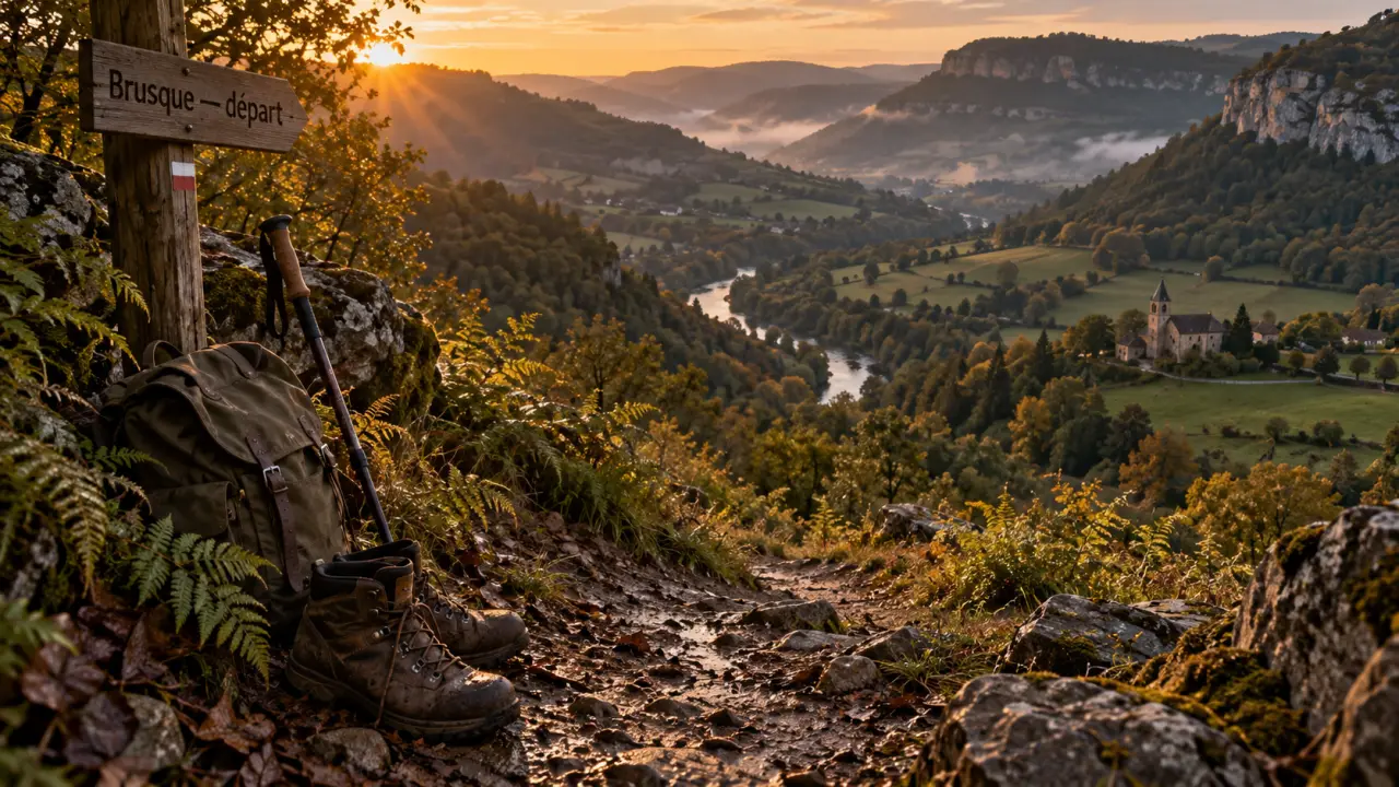 Brusque Aveyron tourisme : départ randonnée du Maliver