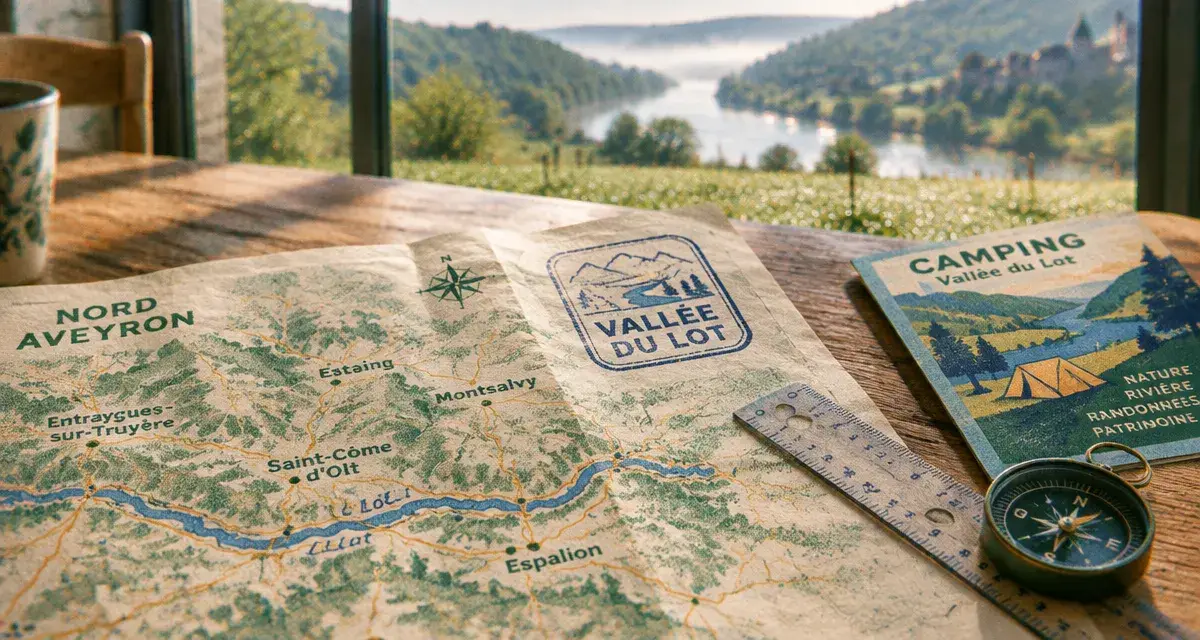 Camping nord Aveyron : carte du nord de l’Aveyron et boussole