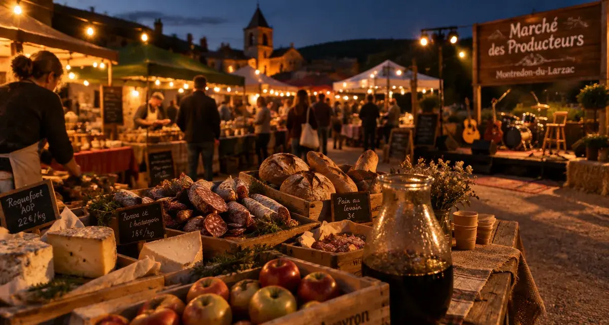 Les plus beaux marchés en Aveyron, marché nocturne à Montredon-du-Larzac