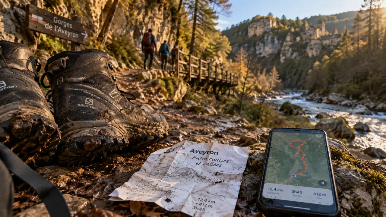 Rando Aveyron : chaussures de randonnée et trace GPS